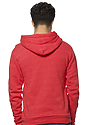 Unisex Triblend Fleece Pullover Hoodie TRI RED Back