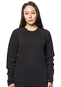 Unisex Triblend Fleece Raglan Crew Sweatshirt TRI BLACK Front2