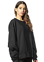 Unisex Fashion Fleece Oversize Crew Sweatshirt BLACK 2