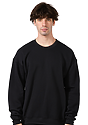 Unisex Fashion Fleece Oversize Crew Sweatshirt BLACK 1