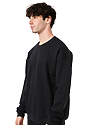 Unisex Fashion Fleece Oversize Crew Sweatshirt BLACK 2