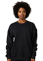 Unisex Fashion Fleece Oversize Crew Sweatshirt BLACK 4
