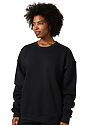 Unisex Fashion Fleece Oversize Crew Sweatshirt BLACK 5