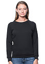 Women's Fashion Fleece Raglan Pullover BLACK Front