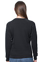 Women's Fashion Fleece Raglan Pullover BLACK Back