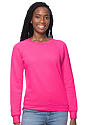 Women's Fashion Fleece Neon Raglan Pullover NEON PINK Front