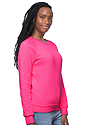 Women's Fashion Fleece Neon Raglan Pullover NEON PINK Side