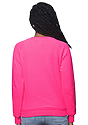 Women's Fashion Fleece Neon Raglan Pullover NEON PINK Back