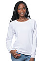 Women's Fashion Fleece Raglan Pullover WHITE Front