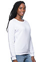 Women's Fashion Fleece Raglan Pullover WHITE Side