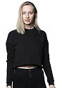 Women's Fashion Fleece Crop BLACK Front