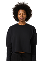 Women's Fashion Fleece Crop BLACK Front