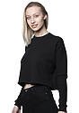 Women's Fashion Fleece Crop BLACK Back