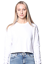 Women's Fashion Fleece Crop WHITE Front