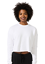 Women's Fashion Fleece Crop WHITE Front