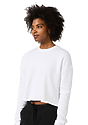 Women's Fashion Fleece Crop WHITE Back