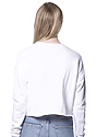 Women's Fashion Fleece Crop WHITE Back2