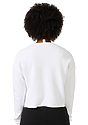 Women's Fashion Fleece Crop WHITE Back2