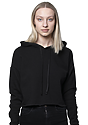 Women's Fashion Fleece Crop Hoodie BLACK Front
