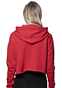 Women's Fashion Fleece Crop Hoodie RED Back2