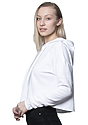 Women's Fashion Fleece Crop Hoodie WHITE Back