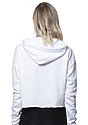 Women's Fashion Fleece Crop Hoodie WHITE Back2