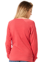 Womens Fashion Fleece Raglan Pouch Pocket HEATHER TRUE RED 3