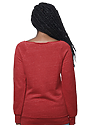 Womens Fashion Fleece Raglan Pouch Pocket HEATHER TRUE RED 3