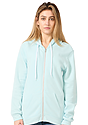 Unisex Fashion Fleece Zip Hoodie HEATHER BREEZE Front