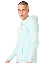 Unisex Fashion Fleece Zip Hoodie HEATHER BREEZE Front3