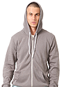 Unisex Fashion Fleece Zip Hoodie HEATHER CHARCOAL Front