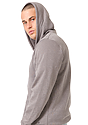 Unisex Fashion Fleece Zip Hoodie HEATHER CHARCOAL Front3