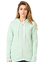 Unisex Fashion Fleece Zip Hoodie HEATHER PISTACHIO Front2