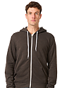 Unisex Fashion Fleece Zip Hoodie HEATHER SMOKE Front