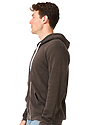 Unisex Fashion Fleece Zip Hoodie HEATHER SMOKE Front3