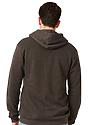 Unisex Fashion Fleece Zip Hoodie HEATHER SMOKE Side3