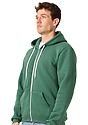 Unisex Fashion Fleece Zip Hoodie 50/50 PINE Back