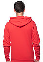 Unisex Fashion Fleece Zip Hoodie RED Back