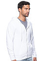 Unisex Fashion Fleece Zip Hoodie WHITE Side