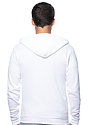 Unisex Fashion Fleece Zip Hoodie WHITE Back