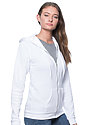Unisex Fashion Fleece Zip Hoodie WHITE Side2