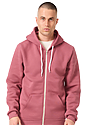 Unisex Fashion Fleece Zip Hoodie WINE Side3