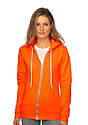Unisex Fashion Fleece Neon Zip Hoodie  Front