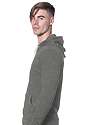 Unisex Fashion Fleece Pullover Hoodie HEATHER CHARCOAL Side