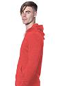 Unisex Fashion Fleece Pullover Hoodie HEATHER TRUE RED Side
