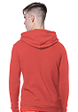 Unisex Fashion Fleece Pullover Hoodie HEATHER TRUE RED Back