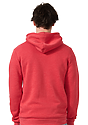 Unisex Fashion Fleece Pullover Hoodie HEATHER TRUE RED Back