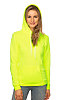 Unisex Fashion Fleece Neon Pullover Hoodie NEON YELLOW Front2