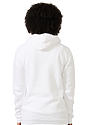 Unisex Fashion Fleece Pullover Hoodie WHITE Back2