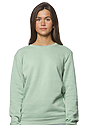 Unisex Fashion Fleece Crew Sweatshirt HEATHER SAGE 2